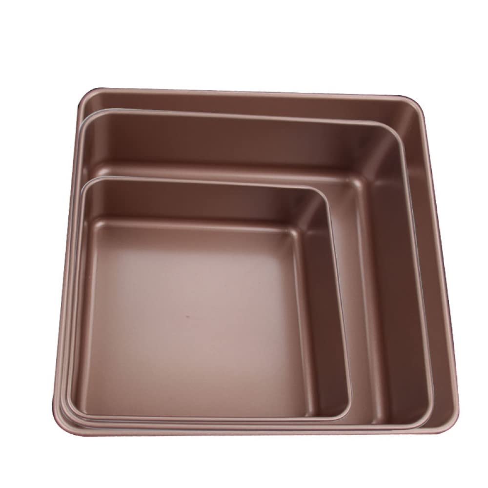 ACiyD Bandeja para Hornear Pasteles Cuadrada Antiadherente de 3 tamaños Bandeja para Pan de Acero al Carbono Pie Pizza Pan Pastel Lata para Hornear (9 Pulgadas)