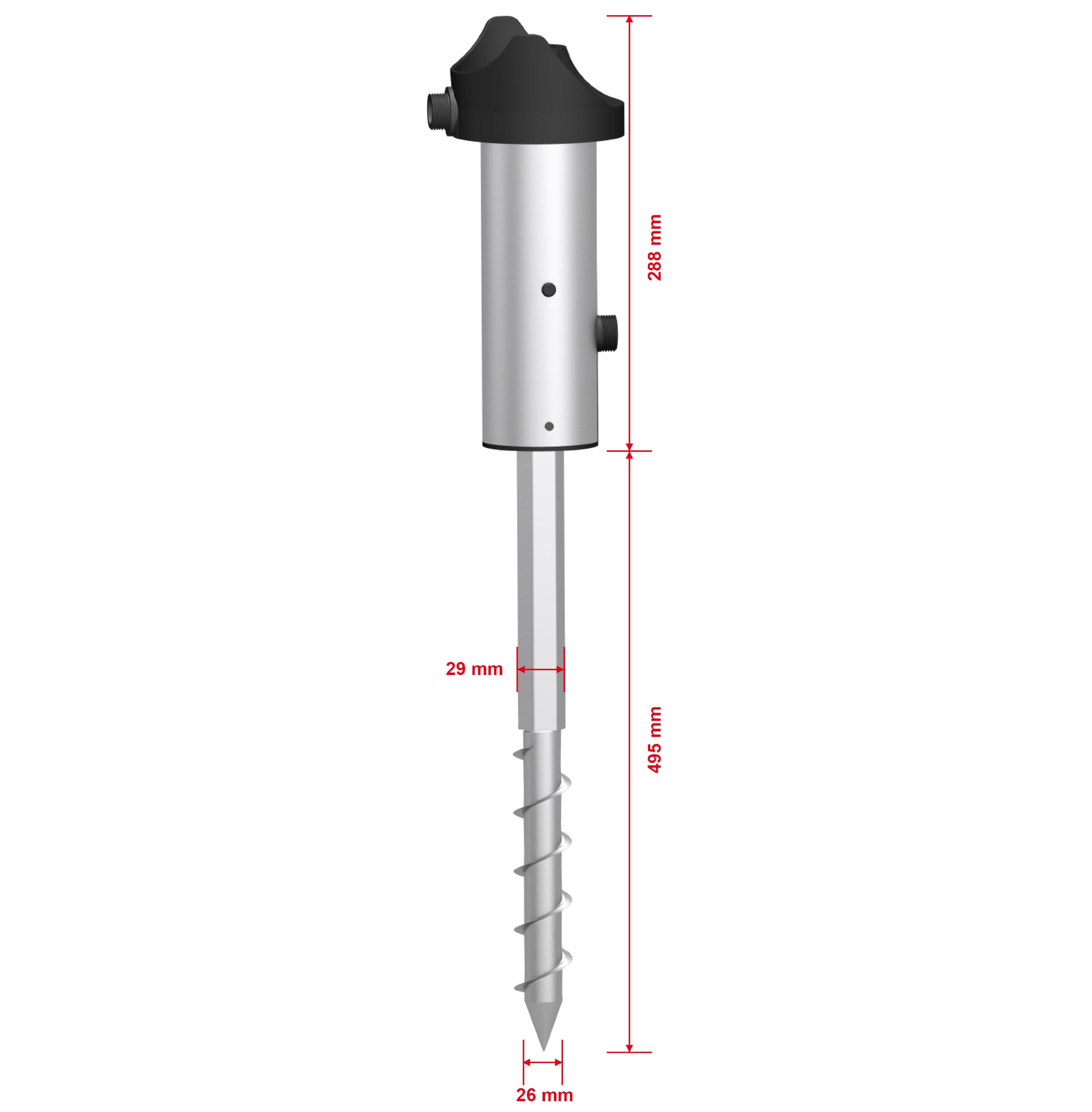 QUICK STAR Erdspieß für Schlauchtrommel Halter Hallterung mit Universalkupplung Bodenanker Gartenschlauch aus Aluminium & verzinktem Stahl – Stabiler Standfuß für Schlauchaufroller