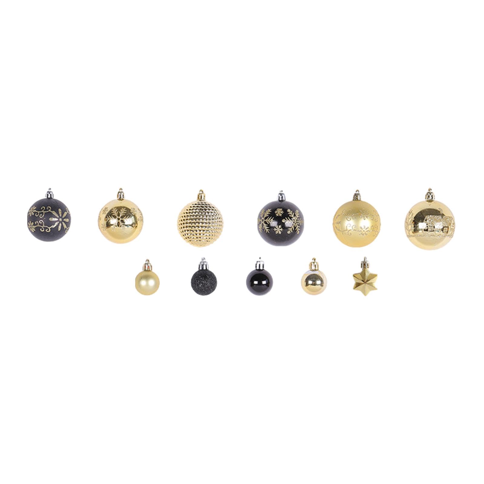 Baoblaze 44 Palline di Natale Decorative, Decorazioni Natalizie da Appendere per La Casa E Il Giardino, Oro Nero