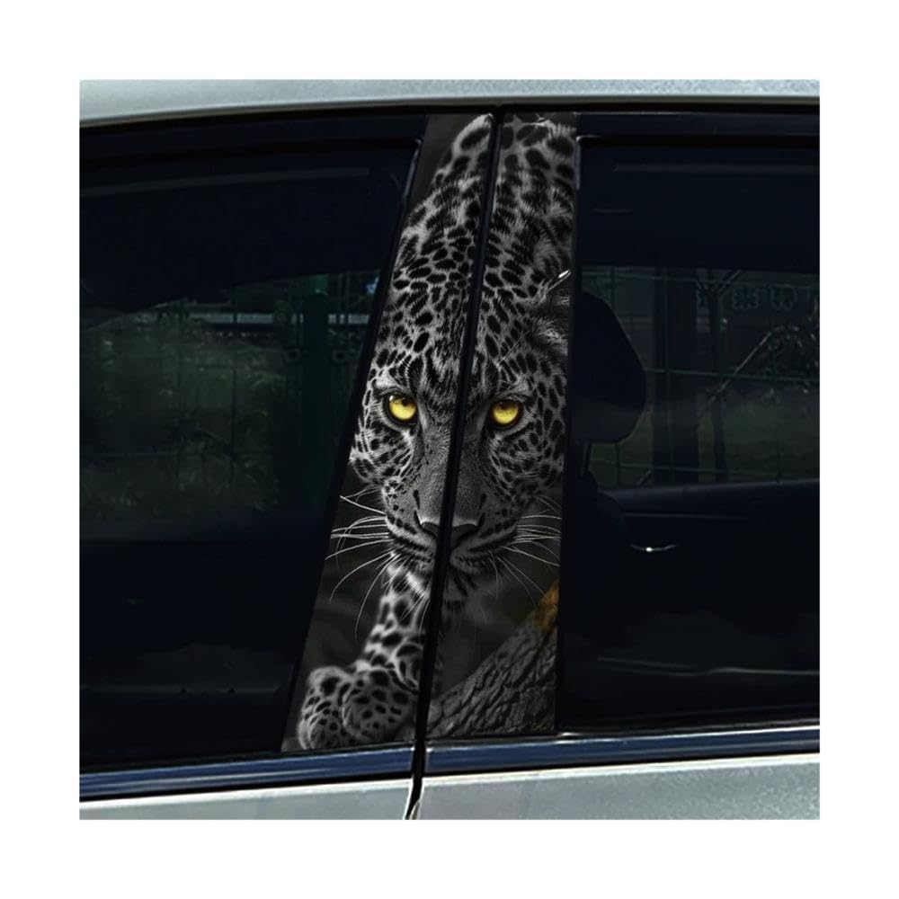 Bertdcx B Lue Eyes Wolf Tiger Leopard Dog Car Stickers Auto Door Pillar Decals Auto Parts(,1Pcs)