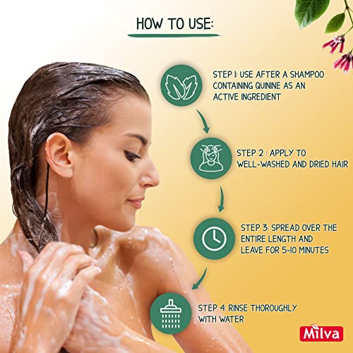 Milva Hair Conditioner for Dry Damaged Hair with Quinine Extract | Extends Action of Quinine Shampoo for Hair Growth | Hair Loss Treatment for Women | Natural Conditioner | Nourishes Scalp | 200 ML - Image 7