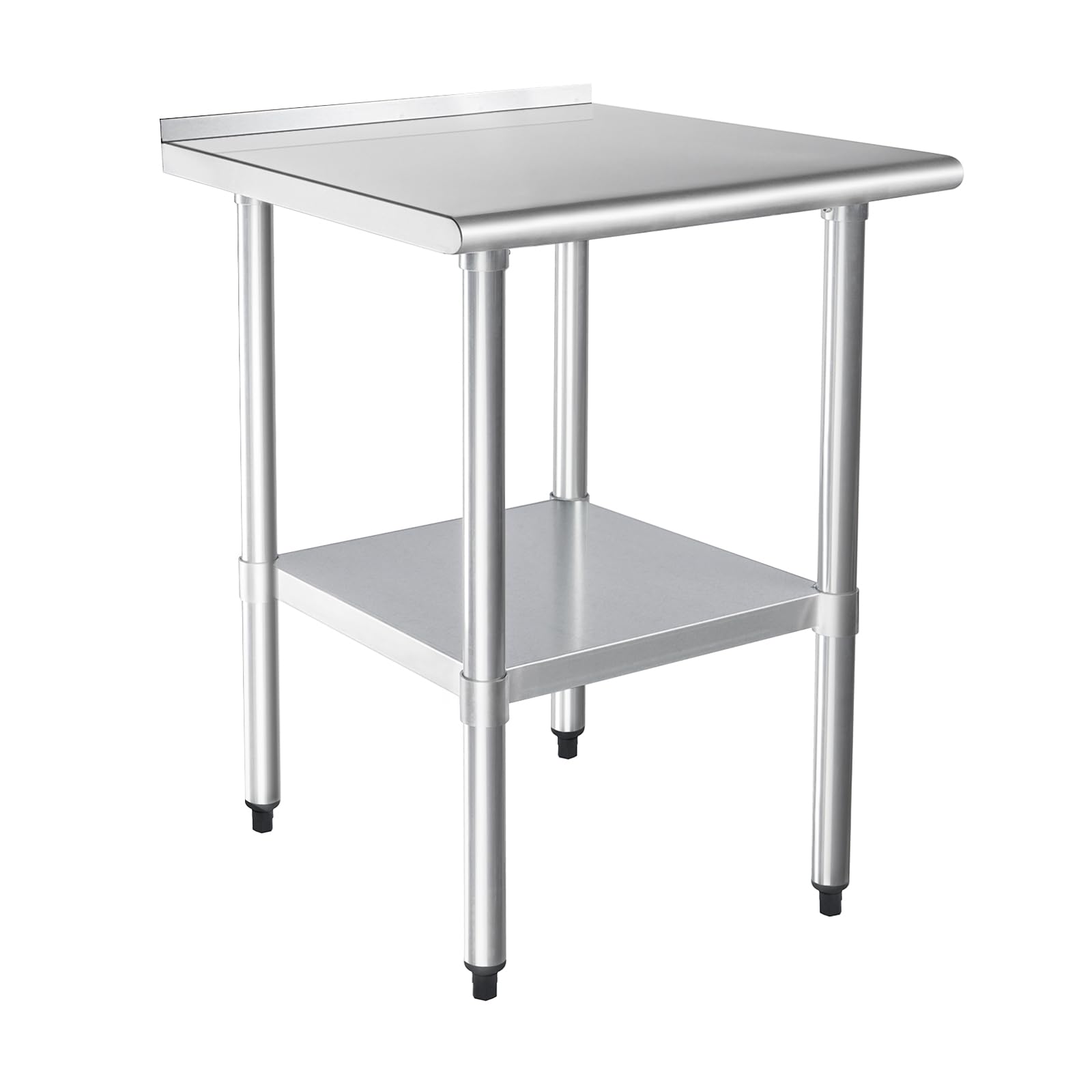 HARDURA Stainless Steel Commercial Table with Backsplash 24 x 24 Inches