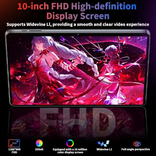 Image of 10 inch Tablet with Keyboard - 2026 Gemini AI Android 16 Tablet,Silver Case
