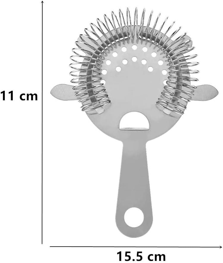 2 Pack of Cocktail Strainer Stainless Steel Bar Cocktail Strainer Filtering Tool for Bar Restaurant Home - Image 2