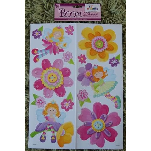 e-baby-store Flower Fairy Wall, Furniture Stickers For Nursery, Childrens, Baby, Childs, Kids, Boys, Girls Bedroom, Playroom. Decals, Stickarounds, Murals, Wallpaper, Adhesives Cover