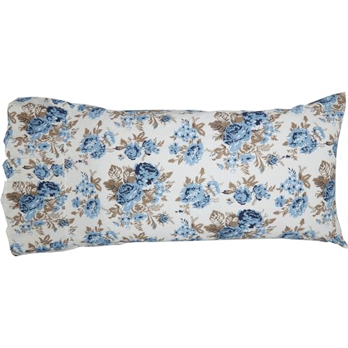 VHC-Brands-Annie-Blue-Floral-King-Pillow-Case-w-8-Ruffle-Set-of-2-Vintage-Farmhouse VHC Brands Annie Blue Floral King Pillow Case w 8 Ruffle Set of 2 Vintage Farmhouse