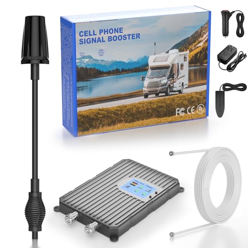 Image of Cell Phone Signal Booster for Truck RV Overland Off-Road Vehicle, Compatible with AT&T T-Mobile 5G 4G LTE 3G for Band 4 /12 /17 /5 /2 /25, FCC Approved | NOT Compatible with Verizon Band 13