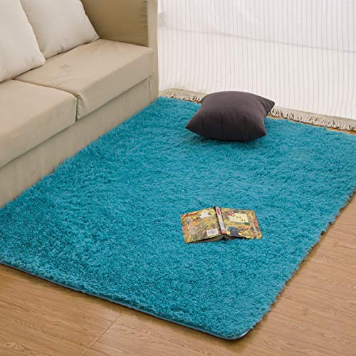 Tapis de chambre ultra doux grand tapis shaggy poil long antidérapant 200x400cm