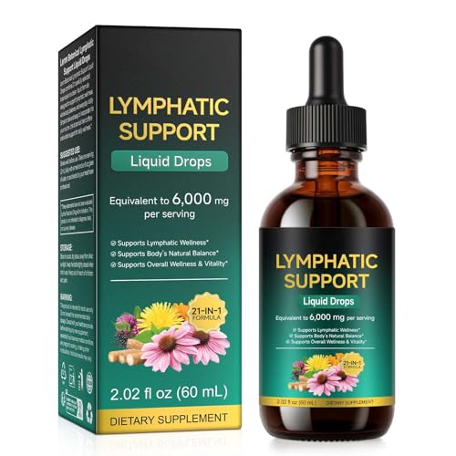 Lymph System Support Supplement 6000mg Lymphatic Support Drops 21 in 1 Lymphoria Lymphatic Drainage Drops Herbal Liquid Supplement with Botanical Extracts for Lymph Clean
