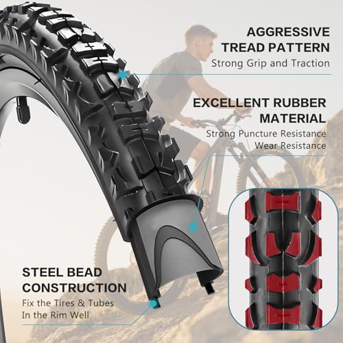 2 Pack 16/20/24 X 1.75/1.95/2.125 Bike Tires 16/20/24 Inch