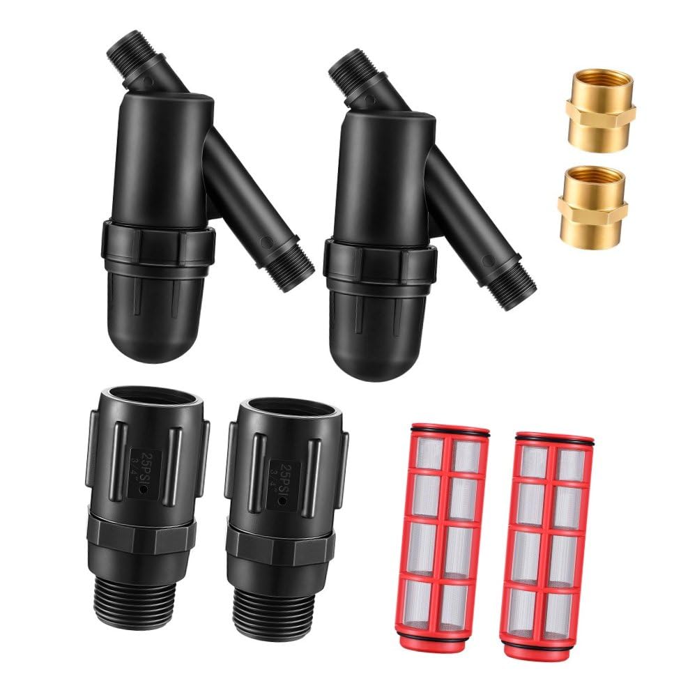 Riduttore di Pressione 25 PSI per Irrigazione 2 Pezzi con Filtro in Metallo