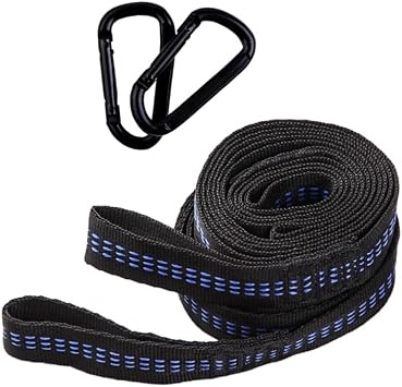 Hängematten-Befestigungsgurt Set 2M Baum Seil Mit Karabiner Verstellbarer Hängematten Aufhängung Für Outdoor Camping Und Reisen 2 Stück