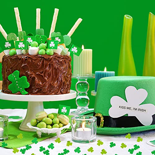 Image of FOIMAS Shamrock Table Confetti,2.1oz St Patrick's Day Foil Sequin Confetti Lucky Irish Clover Party Confetti Glitter for St Patrick's Day Party Decoration
