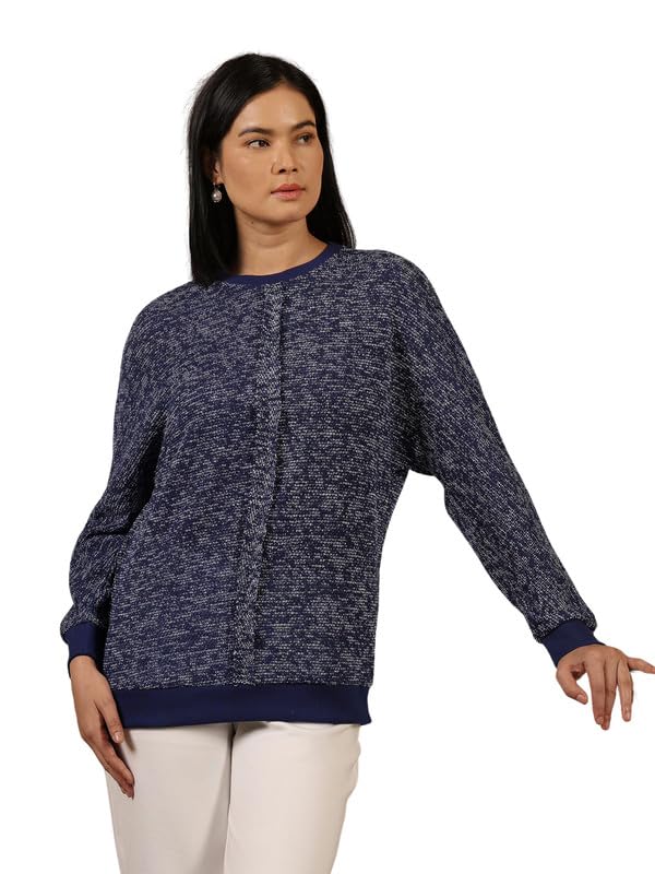 - Women's Solid Wool Sweater with Round Neck - Standard Length, Machine Washable, Comfortable and Stylish for Adults, Made in India Blue