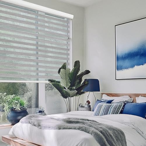 SHADESU Custom Size Zebra Blinds Roller Shades Privacy Light Filtering Shades (Maxium Height 72inch) (Grey Color) (Width 41 inch) by ShadesU - Image 3