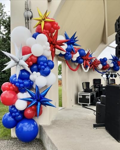 Image of HXBELTQ Red White and Blue Balloons, 55Pcs Red and Blue Confetti Balloons for 4th of July Decorations Independence Day Patriotic USA Party Anniversary