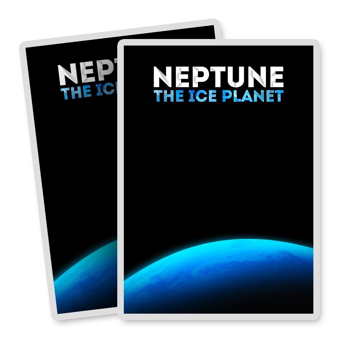 Vinyl Rectangle Vertical (Portrait) Stickers (Set of 2) 10cm - Neptune The Ice Planet Solar System for Laptops, Tablets, Luggage, Scrap Booking, Fridges #63214
