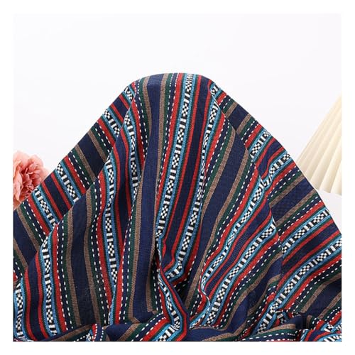 Couture patchwork avec ce tissu rétro en coton et lin de style ethnique