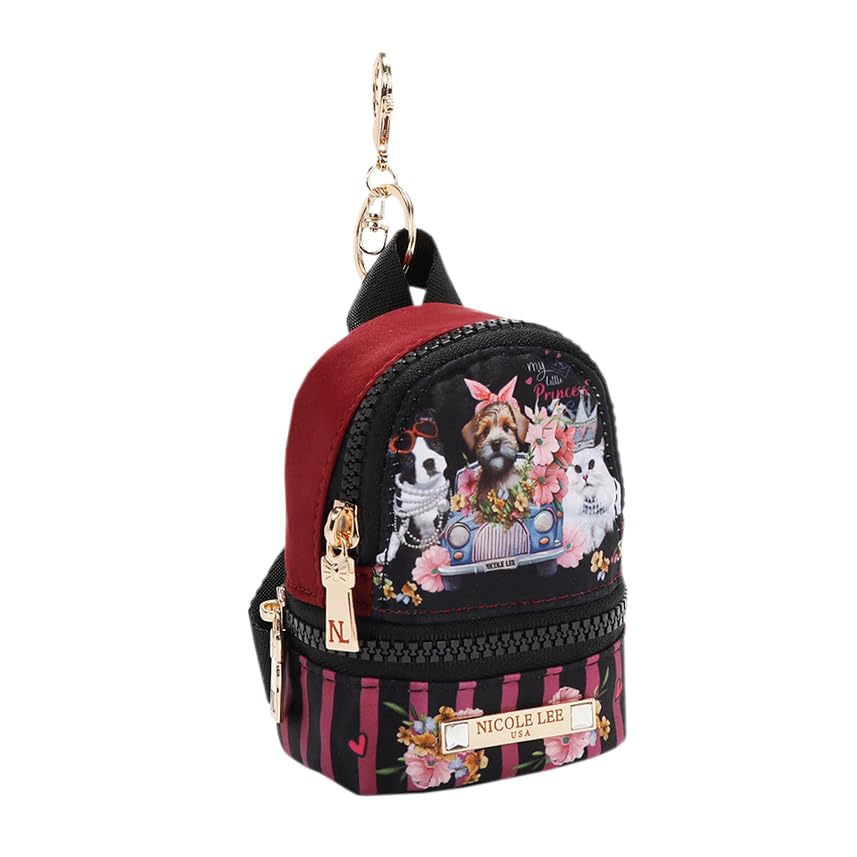 La Mejor Lista de Bolsas Nicole Lee Top 5. 48 Nico Lee Llavero Monedero Mini Mochila para Mujer, Piel Vegana Estampada Family Year, Doble Cierre con Cremallera, Clip Metálico para Bolsa o Mochila, Ideal para Monedas, Billetes