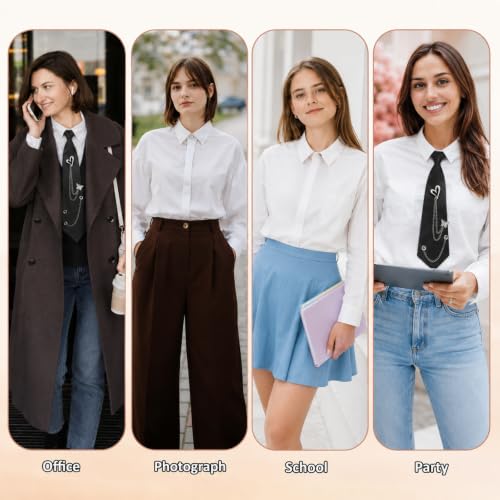 Image of Tucnoeu Bow Tie for Women - 2Pcs Women's Bow Ties,Pre-tied Adjustable Bowties