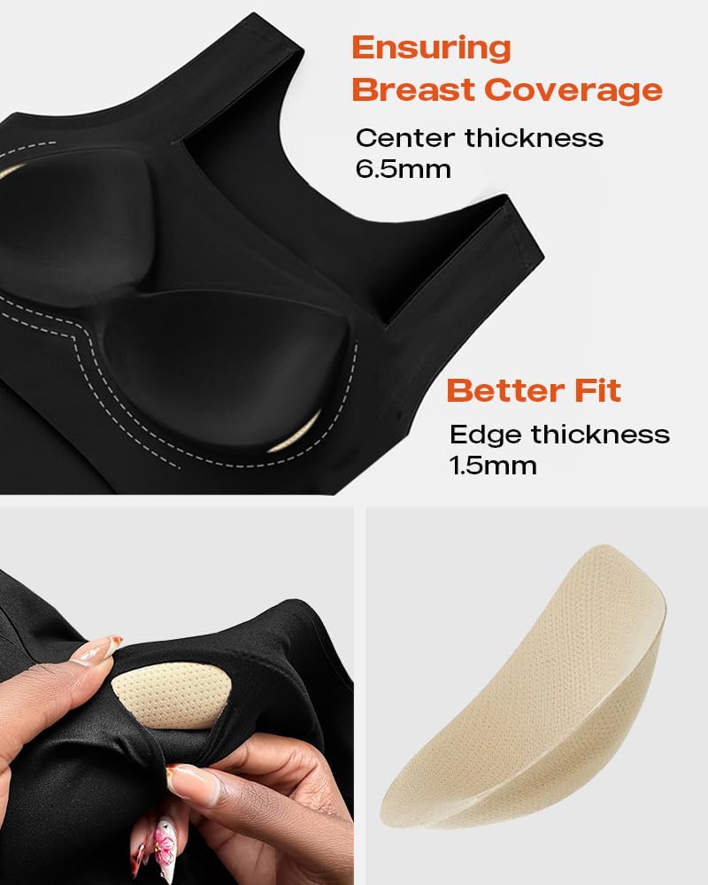 CHICME Womens U Neck Shapewear Built-in Bra Tank High Strechy Sleeveless Slim Fit Tops Camisole Workout Tops - Image 3