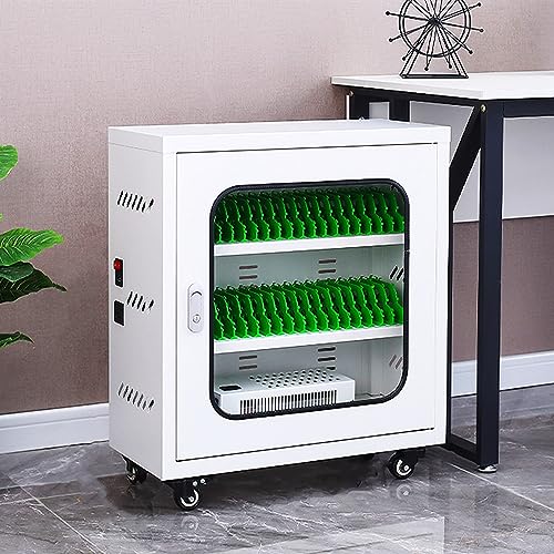 12-Slot Smartphone Charging Cabinet, USB Rechargeable Storage Cart for Secure Device Management in Schools, Churches, Airports - Organize &amp; Protect Mobile Devices