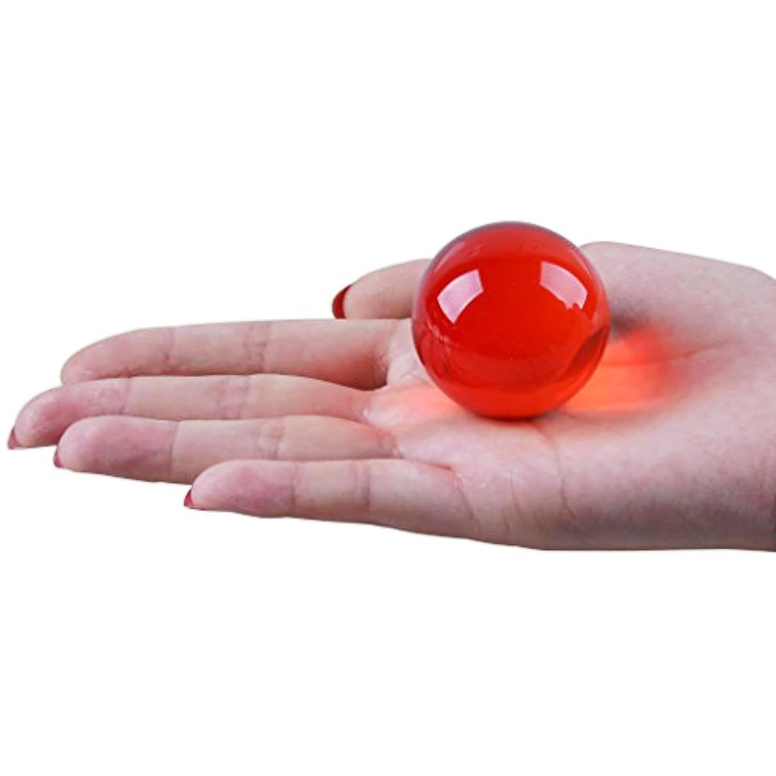 Rishori Red Acrylic Clear Polished Sphere Solid Small Diameter 40Mm Transparent Balls Prop Ornament Strong Gloss For Artwork Decoration,