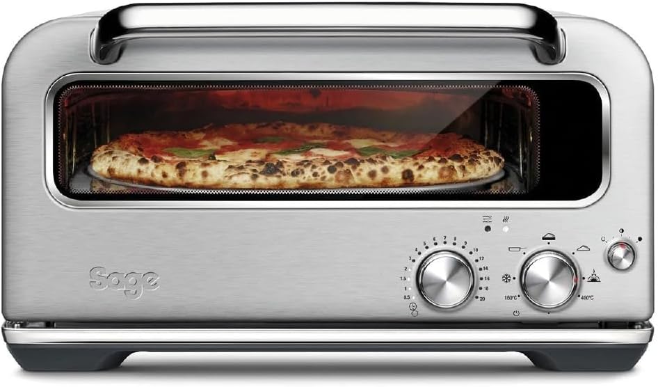 Sage - The Smart Oven Pizzaiolo – 12" Countertop Pizza Oven, 400°C, 7 Presets, Brushed Stainless Steel – Authentic Wood-Fired Style Pizza in 2 Minutes - UAE Version, 2 Year Manufacturer Warranty