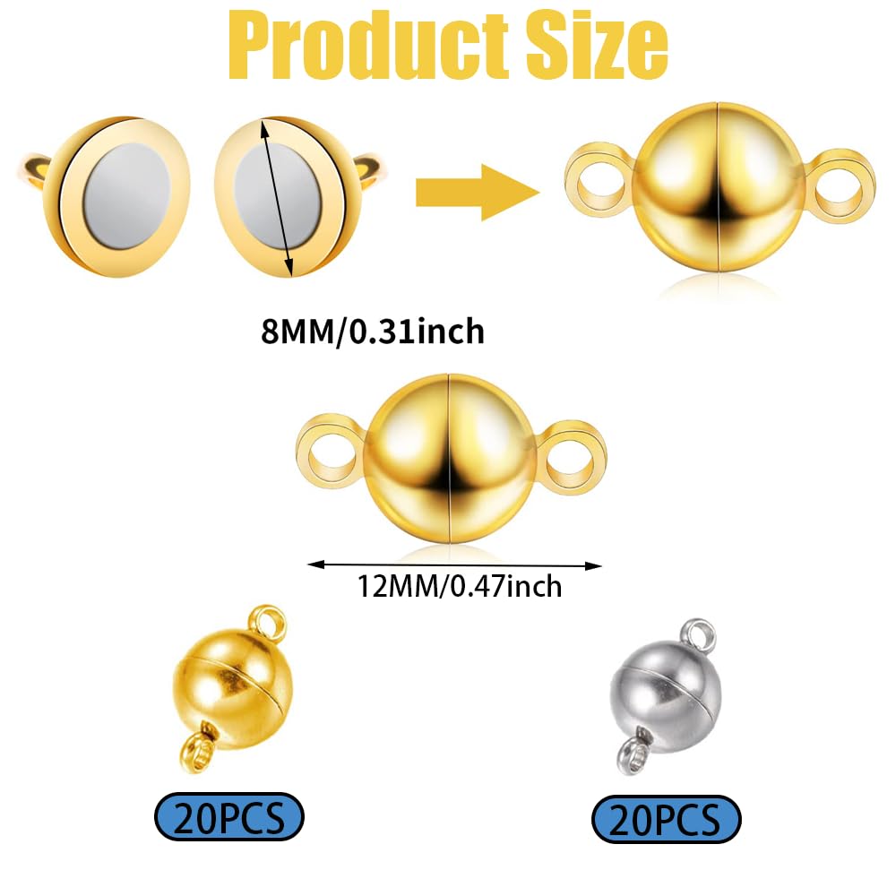 YaLiyA 40 Pieces Jewelry Buckles Clasps for Necklaces & Bracelets - Round Silver Locking Extender Clasp for DIY Jewellery - Image 2