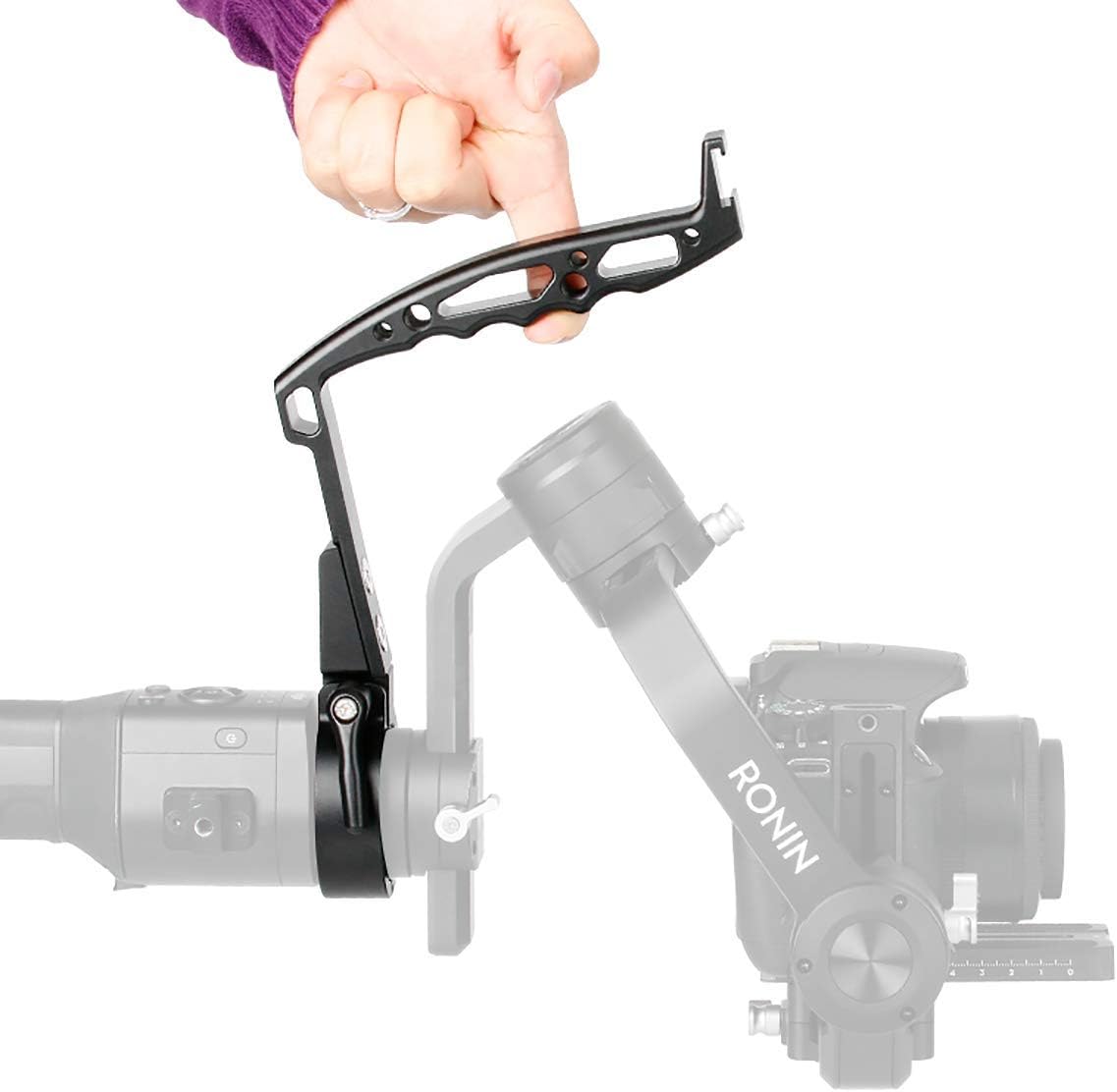 Agimbalgear DH-09 Ronin S Gimbal Accessories- Metal Inverted Handle Sling Grip Ring Mounting Extension Arm Holder Compatible for DJI Ronin S Stabilizer