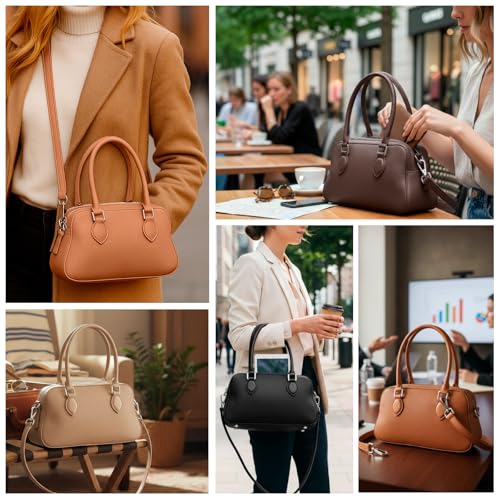 Bolso de cuero genuino para mujer, satchel pequeño con asa miniatura 2
