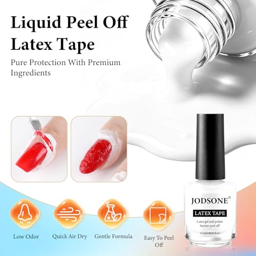 Image of JODSONE Gel Nail Polish Remover Kit Set with 15ml Gel Nail Polish Remover,Cuticle Oil,Latex Tape,Cuticle Removers Liquid,Cuticles Trimmer,Removers Manicure Tool Set for Home Use,No Soaking Wrapping