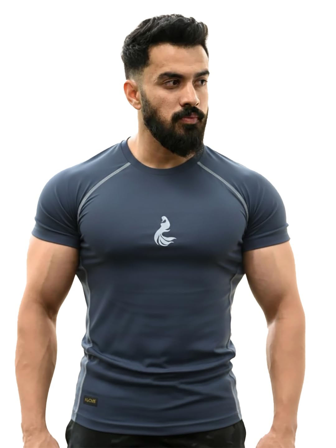 Muscle Fit Compression Tee for Men | Breathable | Anti-Sweat | Gym & Sports T-Shirt-KTM41-BLACK-picture-42