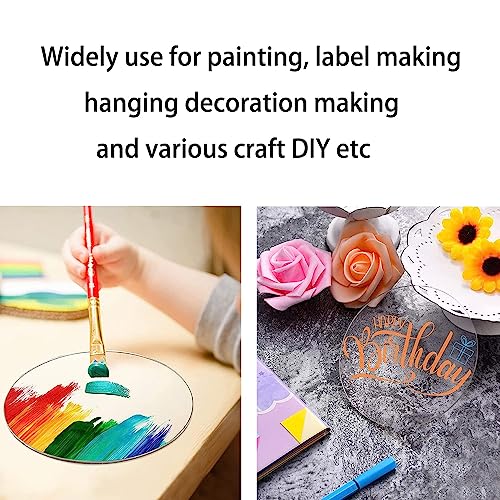 TSKDKIT 20cm Acrylic Discs Sheet Clear Plastic Discs Sheet Round Discs Sheets for Cake Topper Christmas Decor, Craft DIY, Printing etc - Image 4