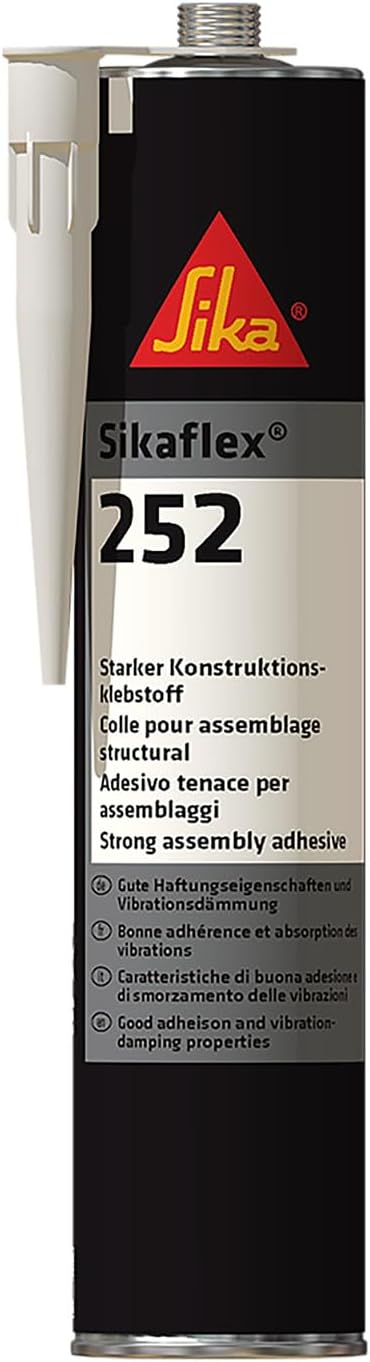 Sikaflex 252 Elastic Adhesive for Vehicle Assembly Bonding, Black, 300 ml