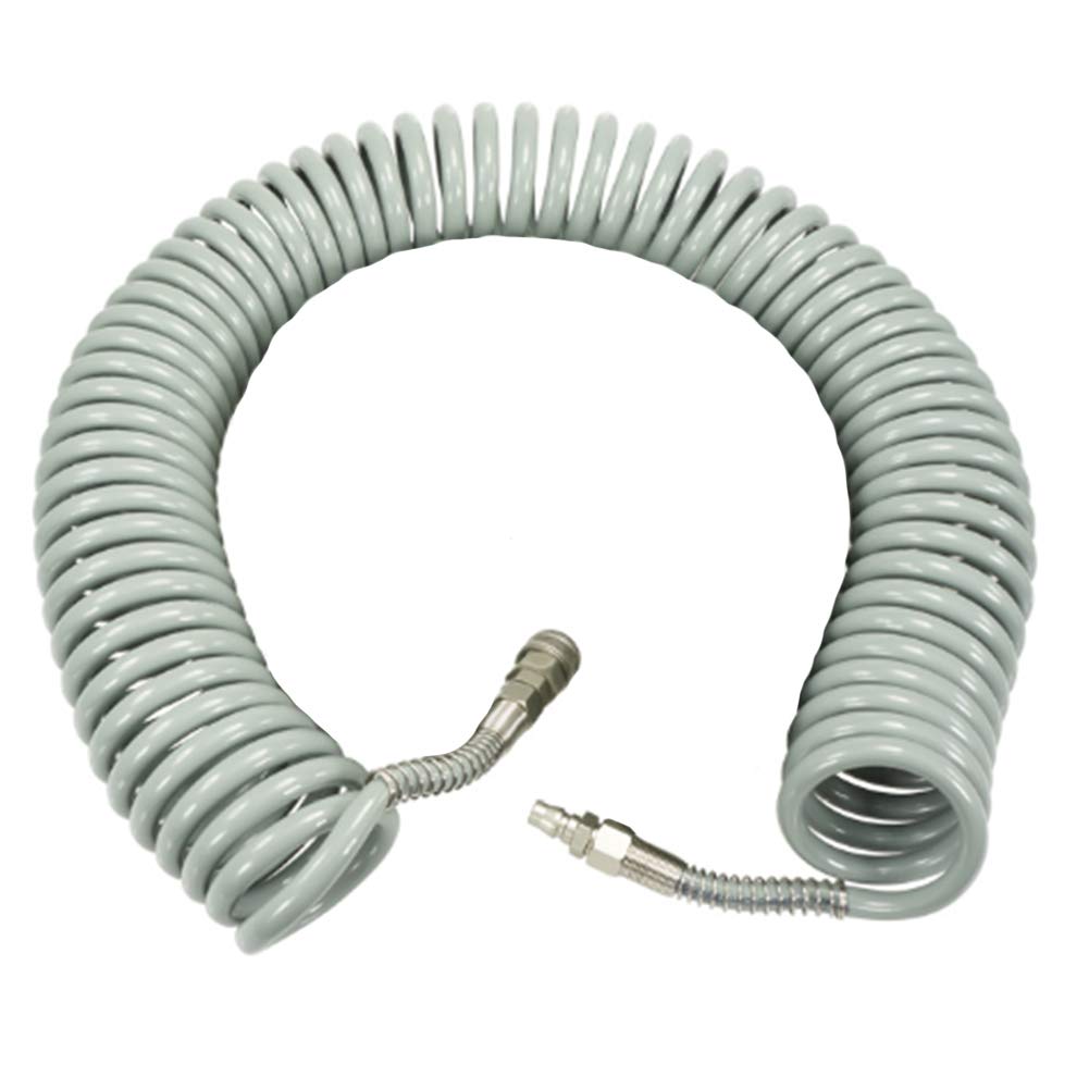 Spirale Tubo Aria, 15M Air Tubi PU Grado Industriale Ad Alta Pressione Resistente Pneumatico Tubo Con Connettore Rapido E Guardia Molla Di Rinforzo Per La Lavorazione Del Legno Utensili,5*8mm12M