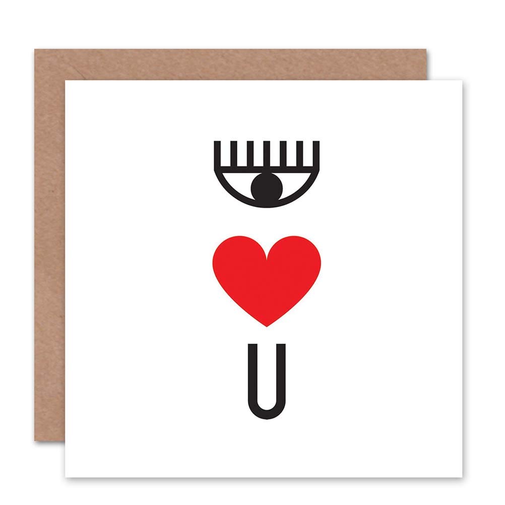 Wee Blue Coo VALENTINE PICTOGRAM LOVE YOU SIMPLE ART GREETINGS GREETING CARD GIFT