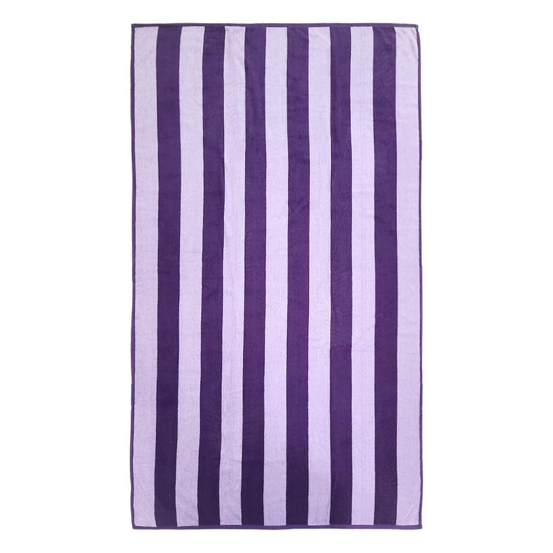 Kaufman - Premium 2-Pack Velour Oversized Double Jacquard Reversible 750 GSM Beach, Pool Towel, Plush Towel, 40in x 70in, Luxurious 100% Cotton (Purple/UNI)