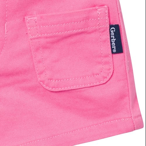 Gerber Baby Toddler Girls' Twill Shorts, Pink, 0-3 Months - image 5