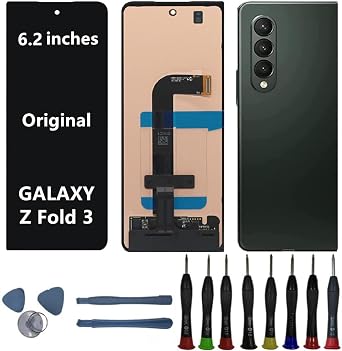 6.2" Original AMOLED for Samsung Galaxy Z Fold 3 SM-F926U SM-F926U1 SM-F926B SM-F926W Outer Small Front Screen Replacement Z Fold3 5G Display Touch Screen Assembly with Green Back Cover + Tools
