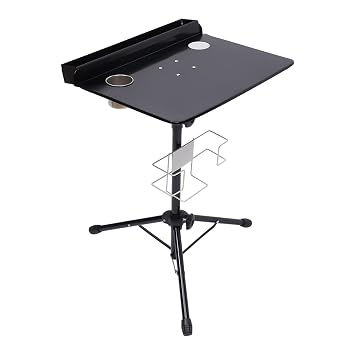 Adjustable Tattoo Work Station Arm Rest Stand Iron Tattoo Display Stand Workstation Fixed Desktop With Removable Back Tray For Salon, Studio, Shop, Beauty Salon, 61-107cm Black