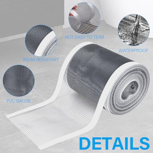 Tapvai Abfluss Haarfänger Einweg 70mm x 10m,Duschrinne Haarsieb,Duschabfluss Mesh Aufkleber,Spülsieb Aufkleber,Badewannen Aufkleber Haarfänger Abdeckung,mit Plastikspachtel,für Duschen Badewannen