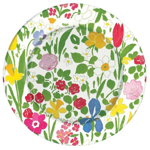 Entertaining with Caspari Beatrice Paper Salad Plates, 16-Count