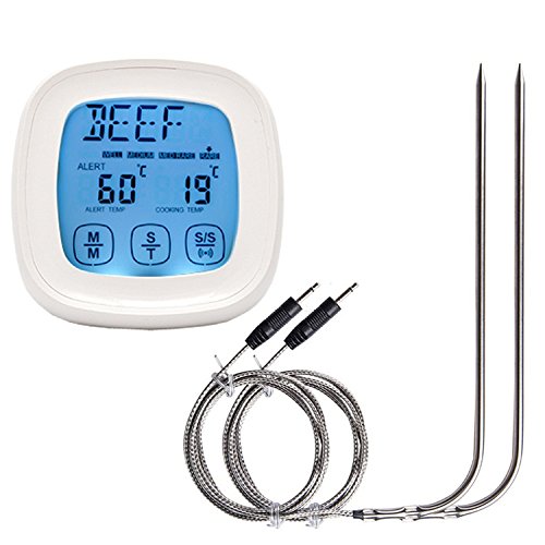 Generic  Touchscreen Thermometer Kitchen Timer with Oven 2 Probes Food Kitchen Cooking Thermometer