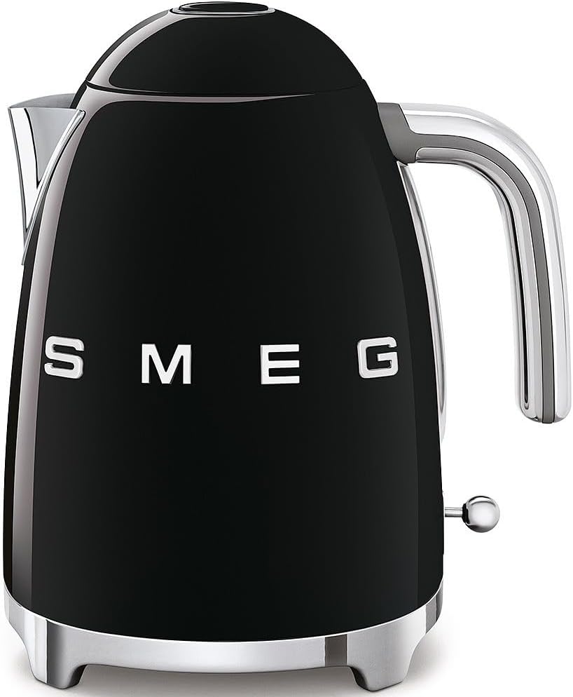 50's Retro Style Electric Water Kettle with Automatic Shutoff, Removable Base, and Water Indicator, KLF03BLUS, Black