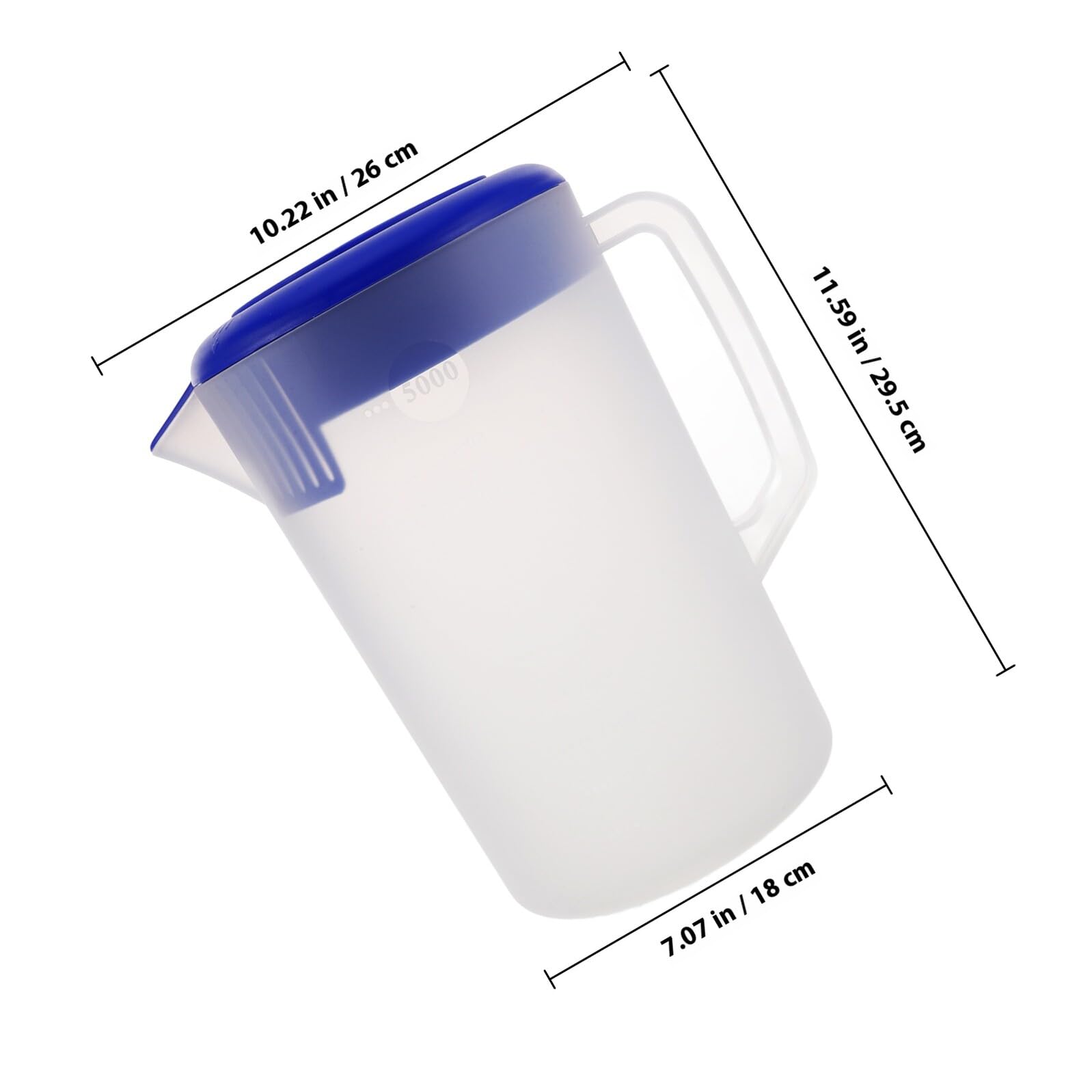 Caraffa Plastica Opaca con Manico Ergonomico e Misuratore Graduato Brocca Refrigerabile per Bevande Calde e Fredde Contenitore Resistente per Acqua e Tè