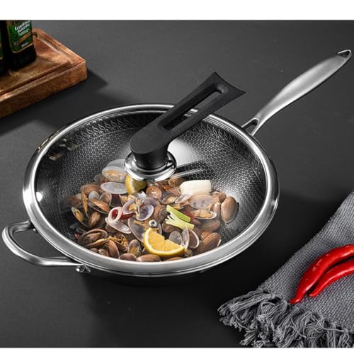 Wok de acero inoxidable con tapa diámetro 34 cm miniatura 7