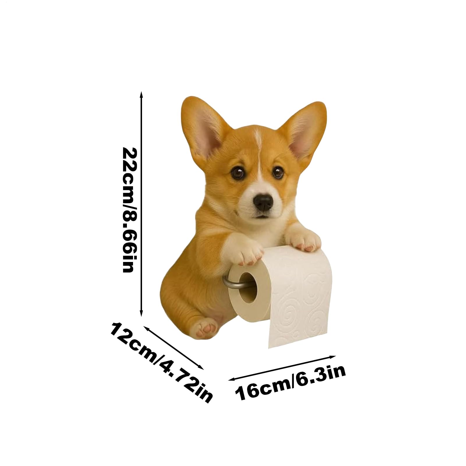 Papierrollenhalter mit Hund, Wandregal, Aufbewahrung und