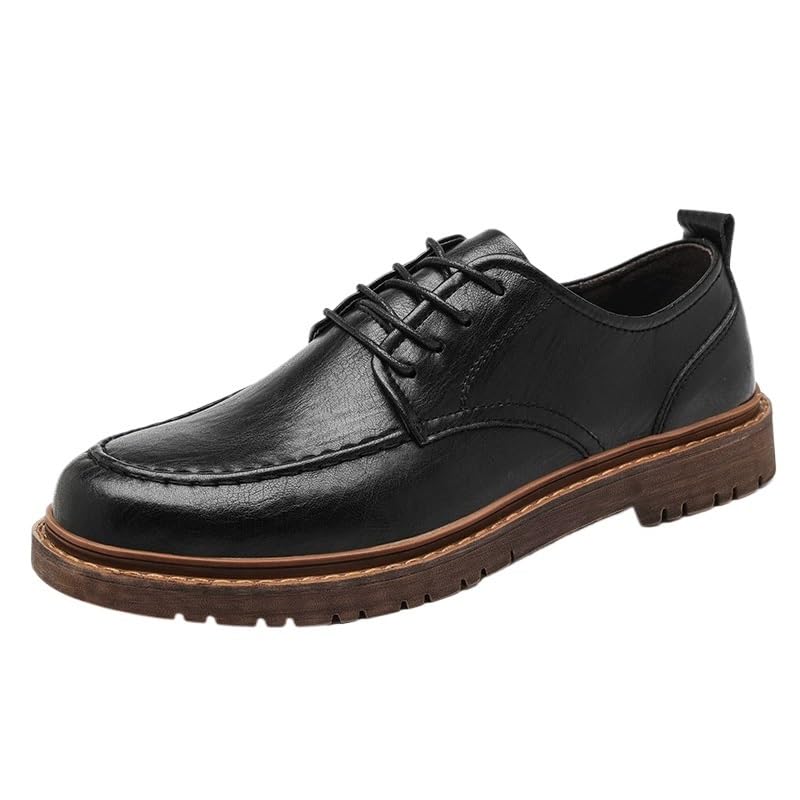 Men's Casual Business Shoes Breathable Lining Lace-ups Shoes Lightweight Non-Slip Rubber Soft Sole Comfortable Dress Polished Craft Shoes for Men(D,9.5)