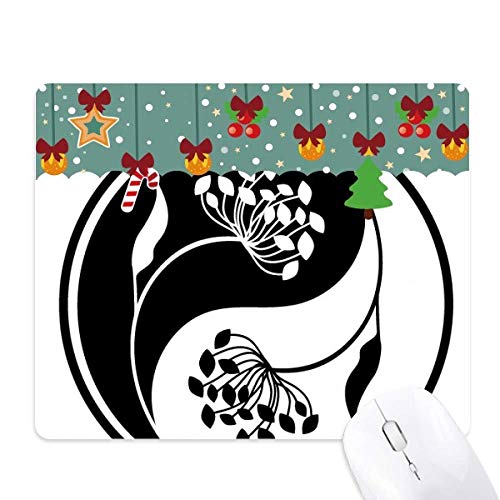 Tapis de souris Bouddhisme Yin-yang en caoutchouc noir et blanc